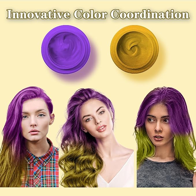 Blonde Hair Color Wax, Temporary Washable Hair Color Dye for Kids, Temporary Dye Wax Natural Hairstyle Cream Hair Pomades for Women & Men Party Cosplay Halloween