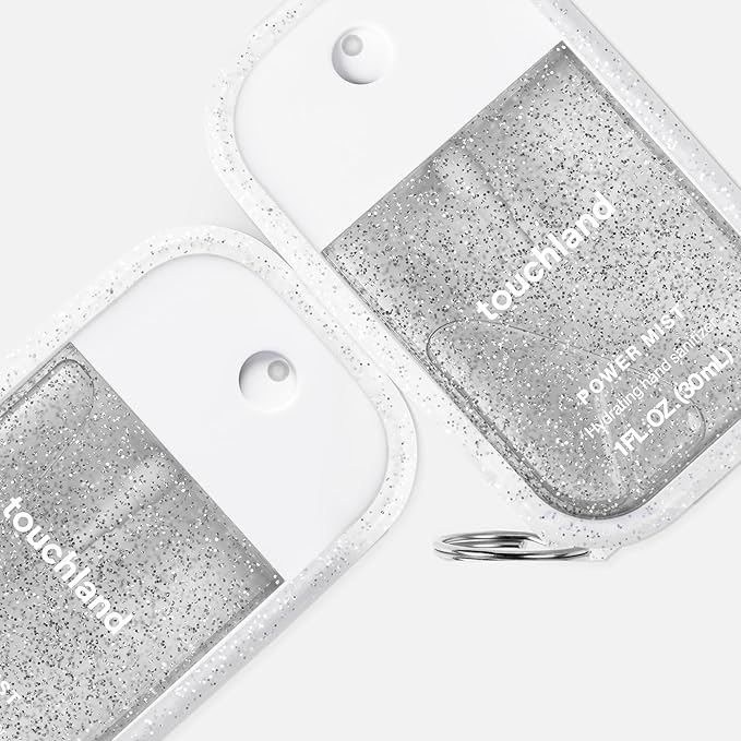 Touchland Special Edition Confetti Cake Mist + Frosted Sparkle Case Set, Scented & Stylish Hydrating Hand Sanitizer Spray Bundle, Travel Size, Dye Free, Amazon Exclusive