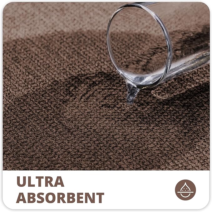 Bath Mat,Ultra Thin Bathroom Runner Rugs,Large Bath Mats for Bathroom,Quick Dry,Non-Slip,Machine Washable,Low Pile,Bath Rug,Shower Outside,Sink,Home Decor Accessories.Brown,3'x5'(36x60inch)