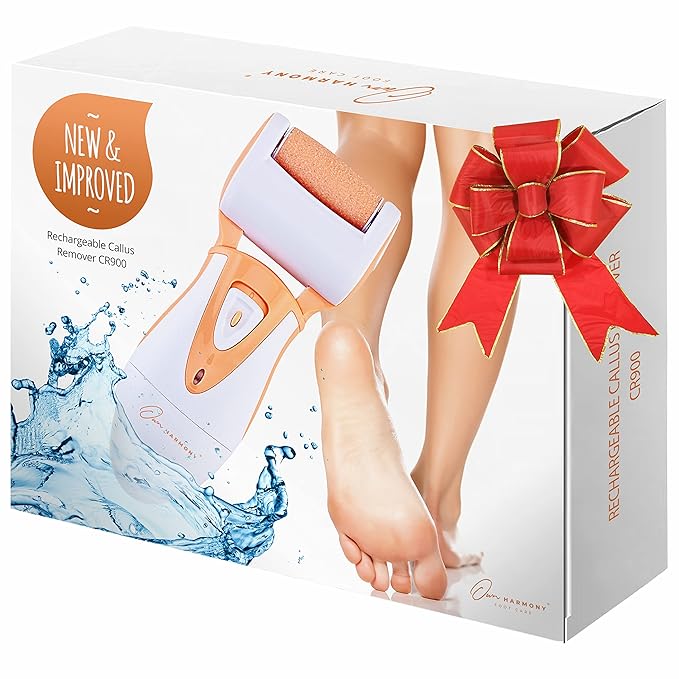 Rechargeable Callus Remover for Feet: Professional Electric Feet Sander for Women by Own Harmony - Electronic Foot File CR900 with 3 Rollers, Foot Grinder Pedi Care for Cracked Heels & Dry, Hard Skin