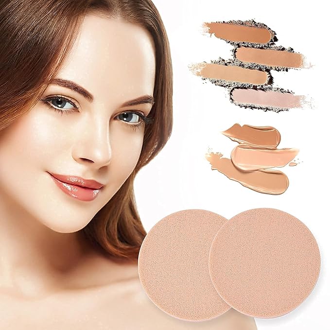 Round Sponge Puff Set,12 Pcs 2.2 Inch Facial Powder Puffs Foam Sponges For Liquid Foundation Makeup, Facial Cleansing