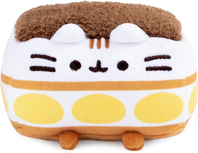GUND Pusheen Tiramisu Plush Squishy, Stuffed Animal for Ages 8 and Up, White/Brown, 4”