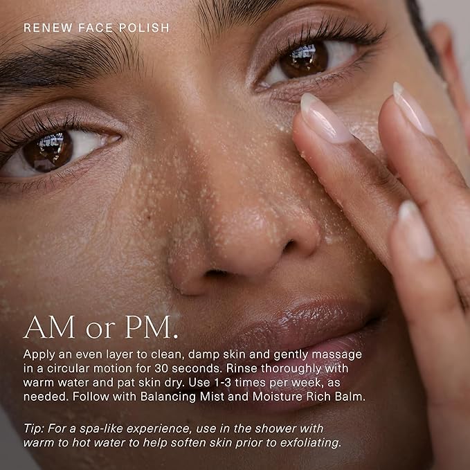 Oak Essentials Renew Face Polish | Gentle Exfoliating Face Scrub with Pineapple Extract, Vitamin C & Polishing Beads, 3.4 Oz