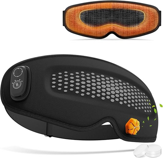 Cordless Heated Eye Mask - Removable Scent Pads, 1200mAh Rechargeable Heated Eye Masks for Dry Eyes,Cordless Eye Heating Pad for Stye Eye Treatment, Warm Compress for Eyes, Gifts for Men Women