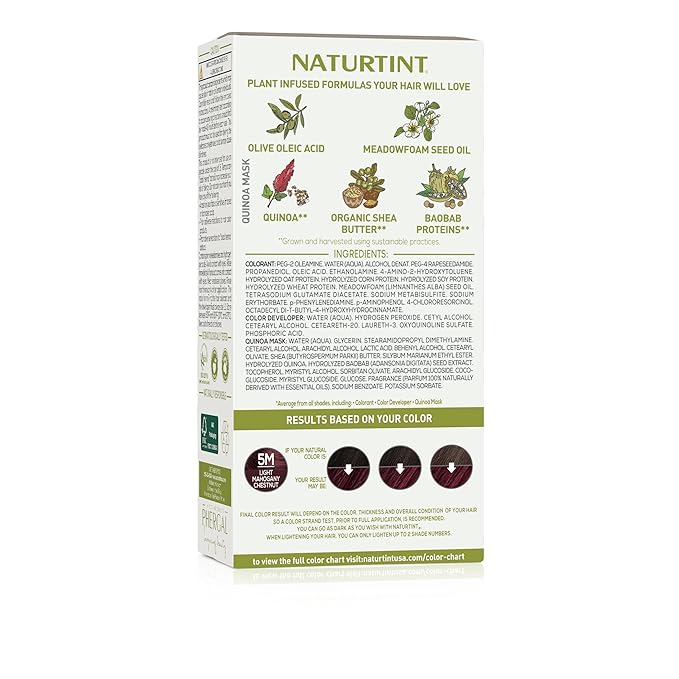 Naturtint 5M Light Mahogany Chestnut Permanent Hair Color (Pack of 1), Ammonia Free, Vegan, Cruelty Free, up to 100% Gray Coverage, Long Lasting Results (Packaging may vary)