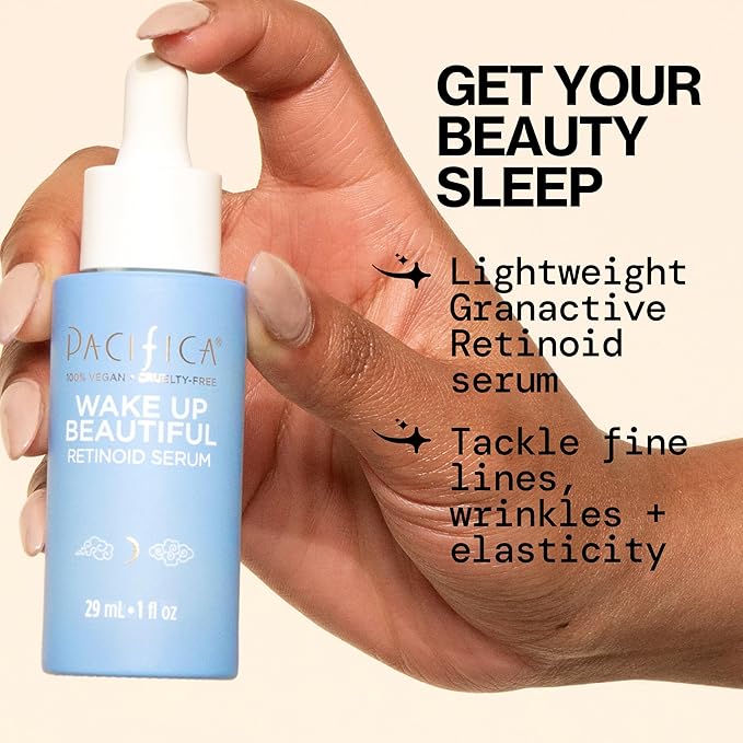 Pacifica Retinol Serum for Face - Wake Up Beautiful Retinoid Night Face Serum - Anti-Aging Skin Care & Skin Brightening - Retinol, Collagen & Antioxidants Vegan & Cruelty-Free Dermatologist Tested