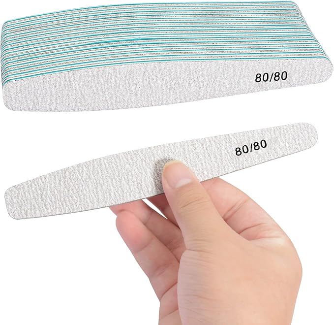 Diesisa 15pcs 80/80 Grit Nail Files for Natural Nails, Double Sided Emery Boards for Nails, Professional Nail Files for Acrylic Nails for Home & Salon (limas para manicura)
