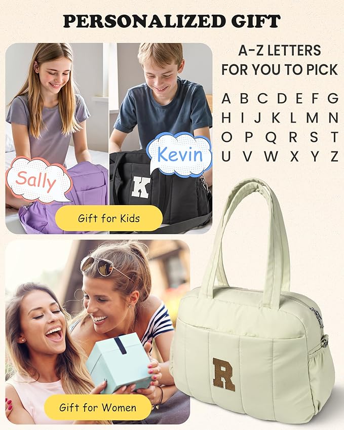 Teenage Girl-Birthday Gifts for Her-Duffle Bag for Travel Women, Travel Bags，Initial Overnight Bag with Wet Pocket，Lightweight Weekender Bags Personalized Gym Tote with Makeup Pouch