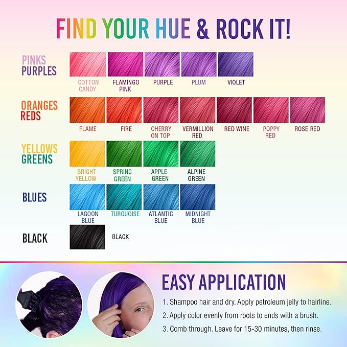 Punky Violet Semi Permanent Hair Color - Vegan, Cruelty-Free Conditioning Hair Dye, Lasts Up to 35 Washes, 3.5 fl oz