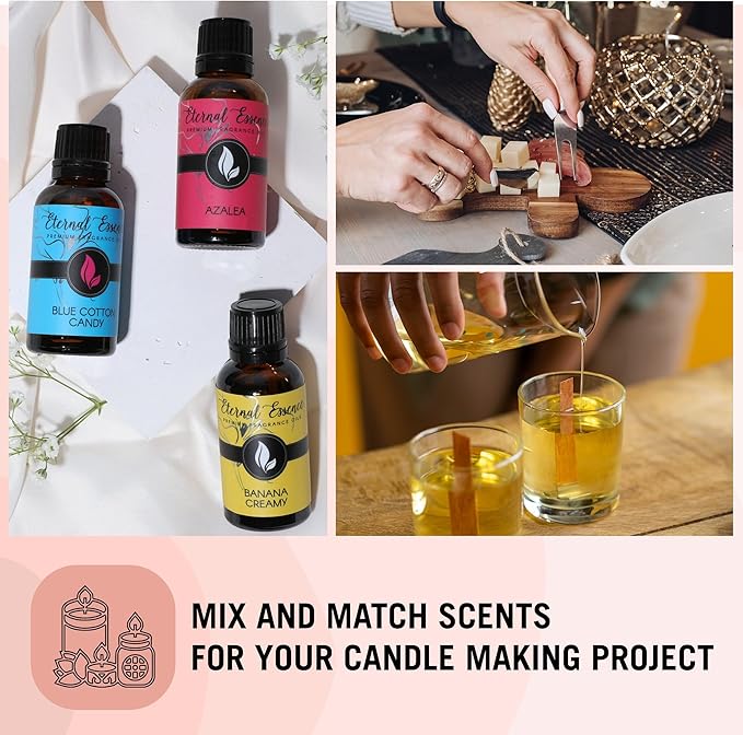 Eternal Essence Oils Afternoon Tea Set of 6 Premium Fragrance Oils - Includes Green Tea, Black Fig & Honey, Cucumber, Lemon Sugar, Vanilla and Coconut Cream Scented Oils - 10ML