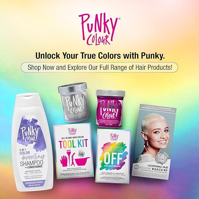Punky Colour 3-in-1 Color Depositing Conditioner & Hair Cleanser - Lavenderapturous, Semi Permanent Hair Color Conditioner, Long-Lasting Hair-Dye, 8.5 fl oz.