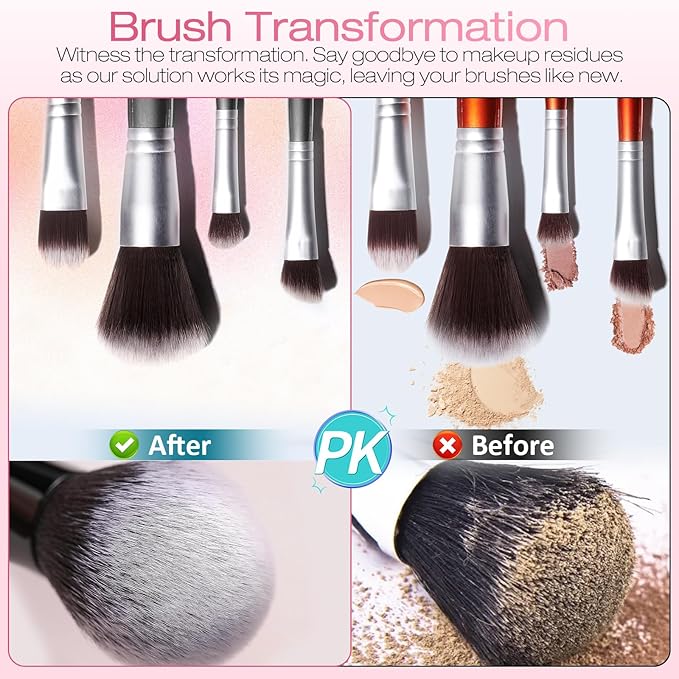 Norate Makeup Brush Cleaner, Make Up Brush Cleaner Solution + Makeup Brush Cleansing Pad, Brush Cleaner Mat for Brushes, Deep Clean Shampoo, Gentle Formula Cruelty Free, 2 Piece Set
