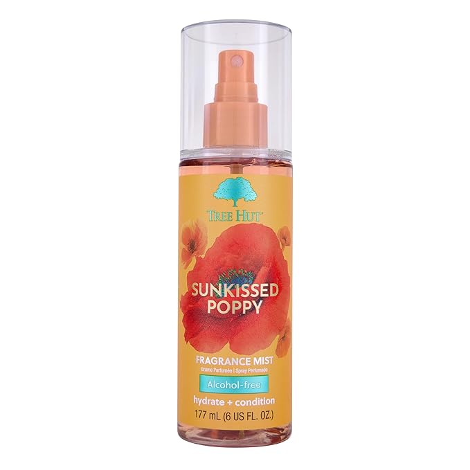 Tree Hut Sunkissed Poppy Fragrance Mist, Spritz On for a Refreshed Feel or Layer with Your Favorite Scents, Versatile Body Spray, 6 fl oz.