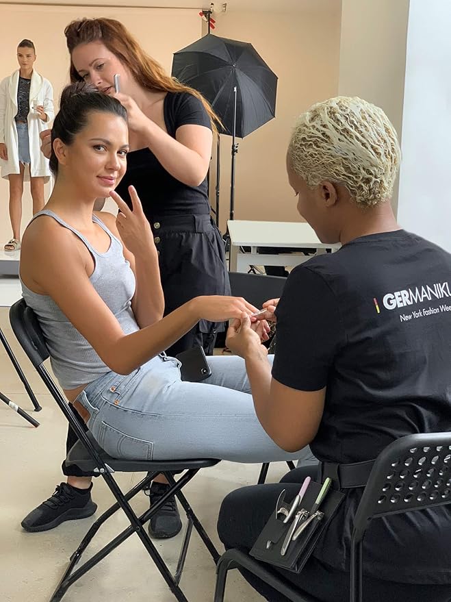 GERMANIKURE Czech Crystal Glass Nail File 3 Pack in Suede Sleeves - Professional Manicure & Pedicure Products for Smooth Easy Shaping of Natural Nails - Ideal Nail Care Gift