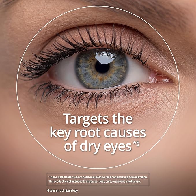 Blink NutriTears Clinically Proven Supplement for Dry Eyes, Eye Care with Lutein & Zeaxanthin and Vitamin D to Hydrate Eyes from Within for Long-Lasting Relief, 50 Softgels