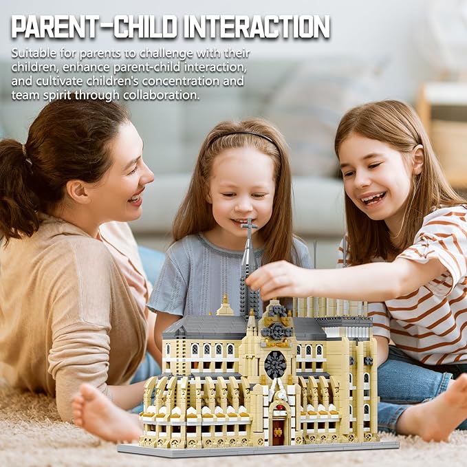 Notre Dame Cathedral Miniature Block Set (2908 Pieces) - Landmark Model Puzzle Toy, Suitable for Children and Adults as a Gift
