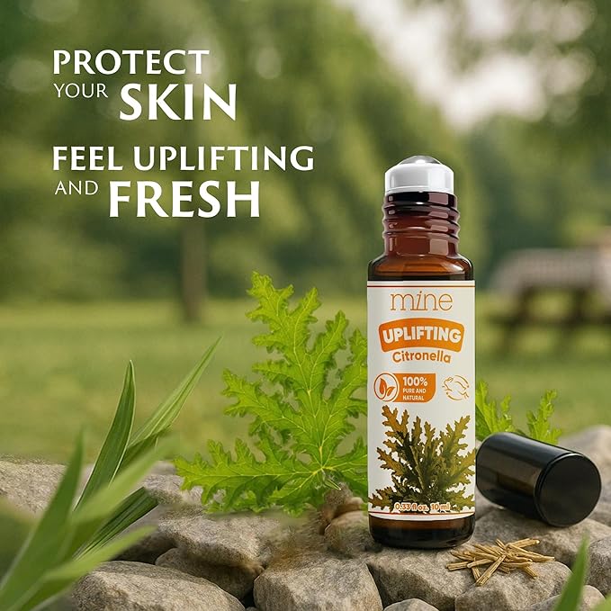 Mine Citronella Oil Roll On – 100% Natural Citronella Essential Oil for Skin, Roller for Outdoor Camping, Hiking, Picnics, Travel