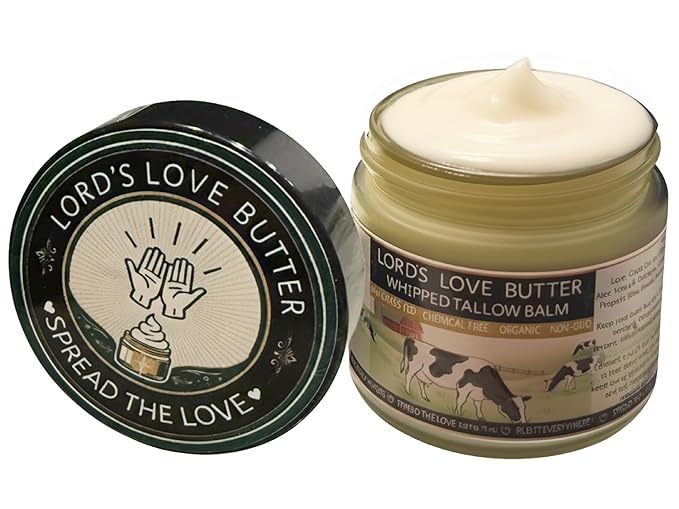 Whipped Beef Tallow Balm - 2.4 oz Jar, Grass-Fed, Chemical-Free, Organic, Non-GMO, with Manuka Honey, Beeswax & Propolis for Skin Nourishment