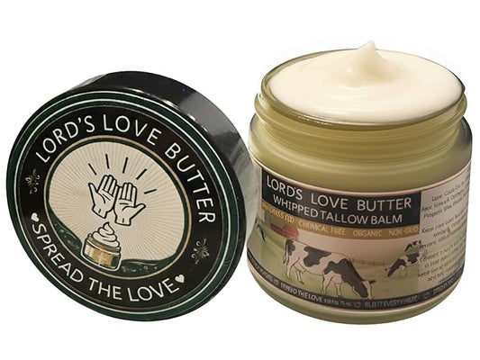 Whipped Beef Tallow Balm - 2.4 oz Jar, Grass-Fed, Chemical-Free, Organic, Non-GMO, with Manuka Honey, Beeswax & Propolis for Skin Nourishment