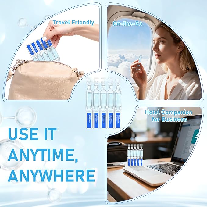 Salmon DNA PDRN Korean Collagen Hyaluronic Acid Ampoule, Anti-Aging Hydrating Serum with Glutathione, Niacinamide & 5000ppm Salmon Egg DNA, Firming Brightening Improves skin Radiance 0.05 fl.oz x 40e