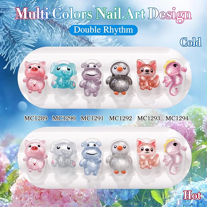 Double Rhythm Cat Eye Gel Nail Polish Set of 6 Same Color Same Bottle 0.5 Oz Shimmer Glitter with Magnet Holographic Reflective Magnetic UV Nail Polish Kit at Home (Color Changing-T6-49)