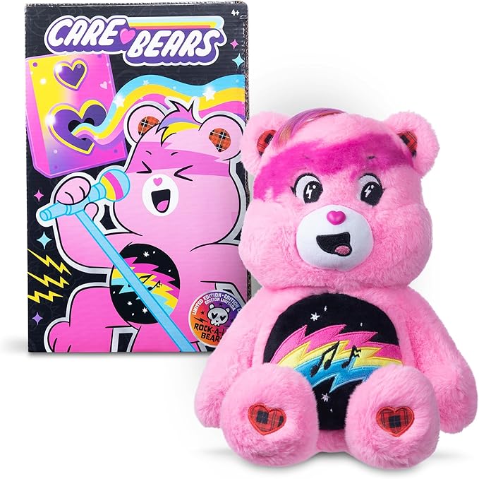 Care Bears - 14" Rock Theme - Medium Size Plush - Cheer Bear