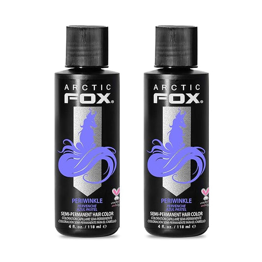 Arctic Fox Semi-Permanent Hair Dye, Vegan & Cruelty-Free, Pastel Blue Periwinkle, Conditioning, Ammonia-Free, For All Hair Types, Long Lasting Color, 4 Fl Oz (Pack of 2)