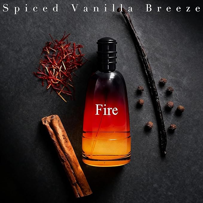 Fire, Men's Cologne Gift, Long Lasting EDP, Aura of Elitism & Modern Style, Perfume for Business, Commute and Casual Use, 3.4 Fl Oz