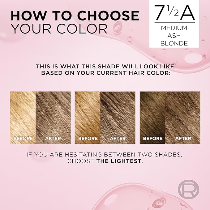 L'Oreal Paris Excellence Crème Permanent Hair Dye, Triple Care Hair Color with Pro-Keratine Complex for 100% Gray Hair Coverage, 7.5A Medium Ash Blonde, 1 Kit (Pack of 2)