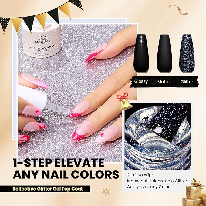 beetles Gel Polish 44pcs Winter Gel Nail Polish Set 36 Colors Brown Burgundy Red Blue Purple Green Black White with Base Top Coat UV LED Needed Salon DIY at Home Christmas Gift for Women Colorful Muse