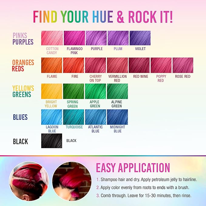 Punky Flamingo Pink Semi Permanent Hair Color - Vegan & Cruelty-Free Conditioning Hair Dye, Lasts Up to 35 Washes, 3.5 fl oz