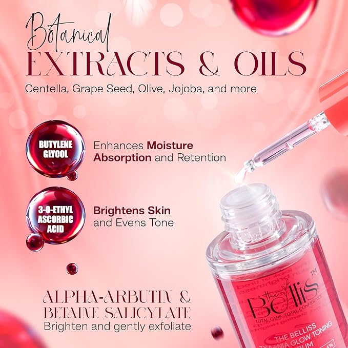 Belliss Niacinamide 10% and Tranexamic Acid Serum 4% – TXA + NIA Glow Serum – Hydrating Formula for Uneven Skin Tone, Texture – Toning Korean Skincare for Glass Skin, Spots 30ml / 1.01 fl.oz