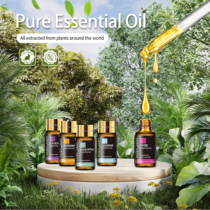 MAYJAM 35x5ML Essential Oil Gift Set, Pure Essential Oils for Diffusers Massage, Fragrance Oil Scented Oil for DIY Soap Candle Making
