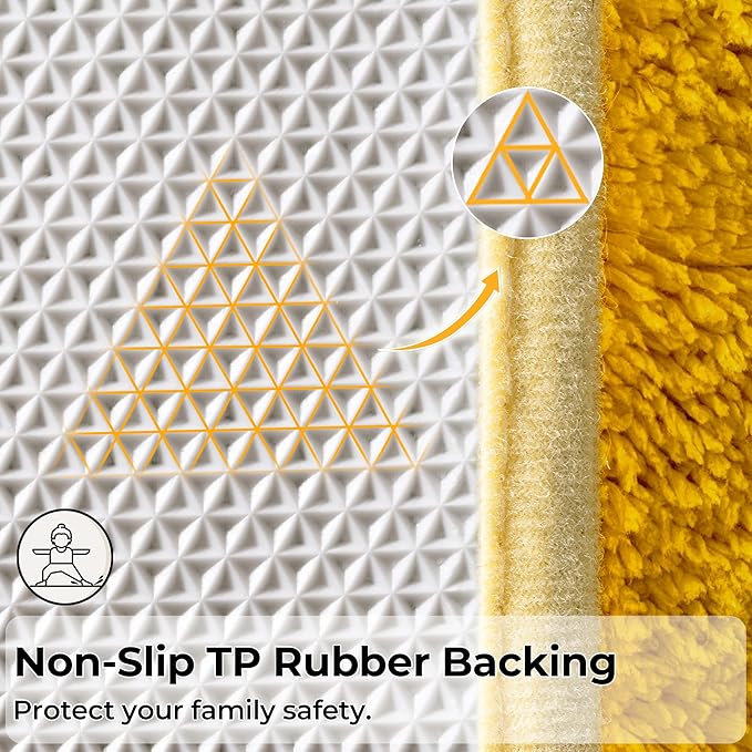 GRANNY SAYS Bathroom Rugs Sets 2 Piece,Soft Bath Mats for Bathroom, Bath Rugs Non Slip Washable, Absorbent Bath Rug for Tub, Shower and Toilet, Bath Mat Set (Yellow, 20" x 32" + 16" x 24")