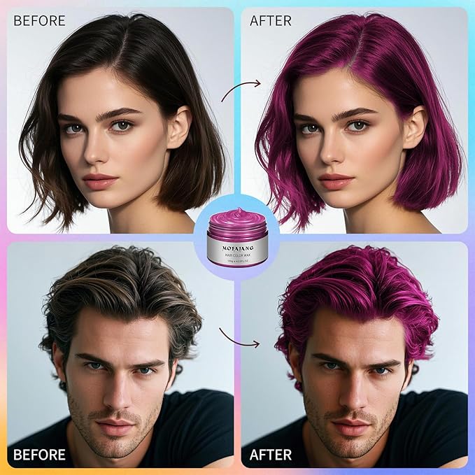 Pink Hair Spray, 4.23 Ounces Instant Temporary Hair Color Wax, Kids Women Temporary Hair Dye Wax Pomades, Natural Washable Hair Wax Color for Christmas Parties, Role Playing, Cosplay, Hollaween (Pink)