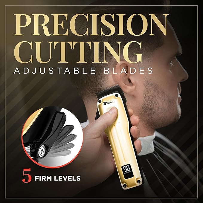 Fagaci Professional Hair Clippers for Men with Superior Precision, 5X Longer Sharpness Professional Barber Clippers Cordless with 2 Blades Fade & Taper, Brushless Motor Mens Hair Clipper Cordless Set