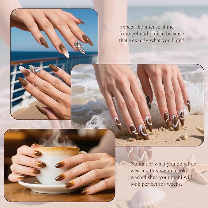 Artdone Gel Nail Polish Hema-free Solid Color Brown For All Seasons Neutral Soak Off LED Lamp Needed For Manicure Nail Art