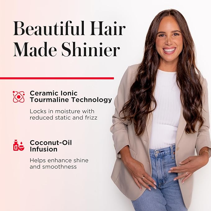 REVLON SmoothStay Coconut Oil Infused Hair Curling Iron - Barrel Curling Iron 1 ½ Inch for Loose Curls, Shinier, Visibly Smoother Hair (1 ½ in)