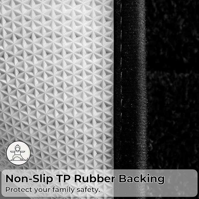 GRANNY SAYS Bathroom Rugs Sets 2 Piece,Soft Bath Mats for Bathroom, Bath Rugs Non Slip Washable, Absorbent Bath Rug for Tub, Shower and Toilet, Bath Mat Set (Black, 20" x 32" + 16" x 24")