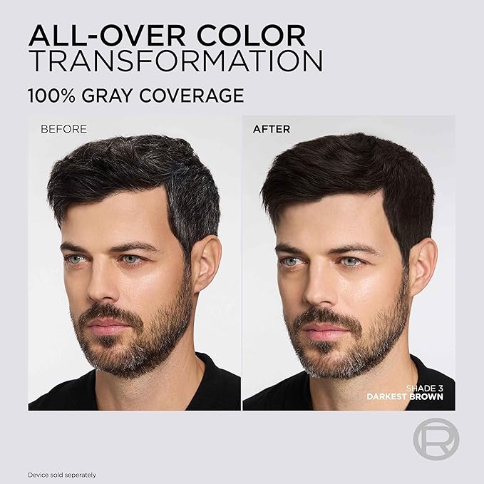 L'Oreal Paris Colorsonic Permanent Hair Dye Cartridge, Hair Color for Root Touch Up, Gray Coverage or All Over Color in just 5 Minutes, 3 Darkest Natural Brown (Coloring Device Sold Separately)