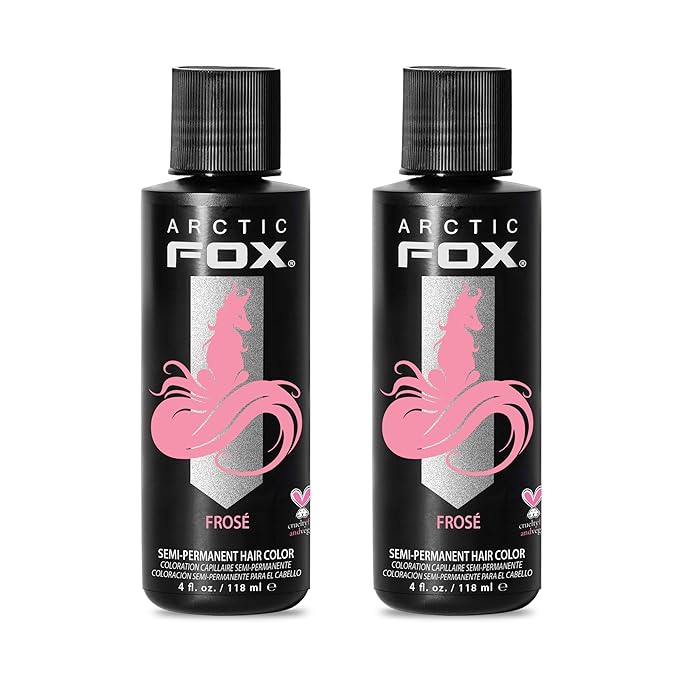 Arctic Fox Semi-Permanent Hair Dye, Vegan & Cruelty-Free, Pastel Pink Frosé, Ammonia-Free, Conditioning Color for All Hair Types, Long Lasting, 4 Fl Oz (Pack of 2)