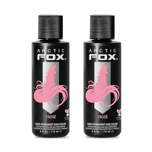 Arctic Fox Semi-Permanent Hair Dye, Vegan & Cruelty-Free, Pastel Pink Frosé, Ammonia-Free, Conditioning Color for All Hair Types, Long Lasting, 4 Fl Oz (Pack of 2)