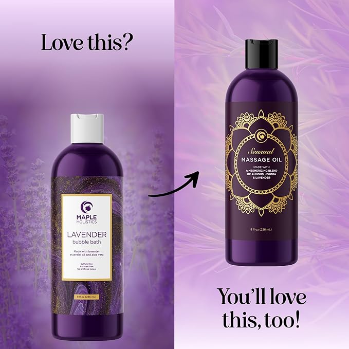 Premium Lavender Bubble Bath for Women - Moisturizing Foaming Bath Bubbles for Adults with Chamomile Clary Sage & Lavender Aromatherapy Oils for Relaxing Self Care - Paraben & Sulfate Free (8 Fl Oz)