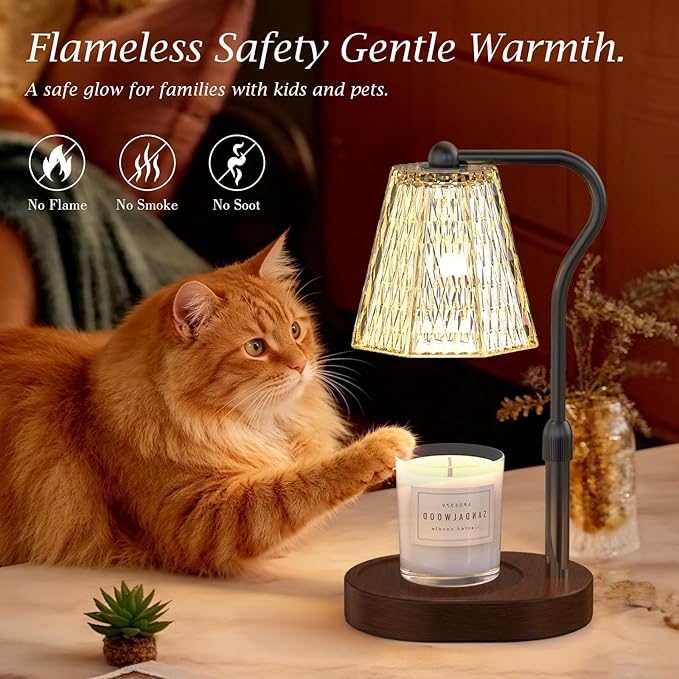 Candle Warmer Lamp White Elephant Gifts for Adults, Adjustable Height Vintage Wax Warmer for Scented Wax Jar Candles Office Decor Gifts for Her Who Have Everything