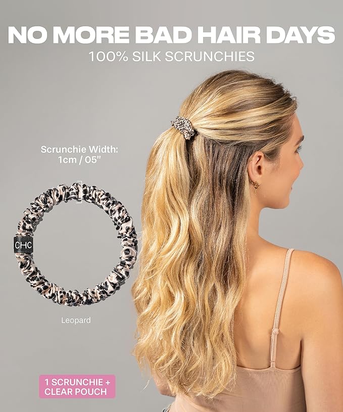 SUNDAYSILKS™ Luxurious Mulberry Silk Scrunchies for Women & Girls | No-Slip, Silky Hair Ties for Natural, Curly, Thin or Thick Hair | Gentle Hold for Ponytails & Sleep | Mini to Large Sizes [1 Pack]