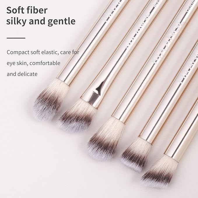 MAANGE Makeup Brushes 16 Pcs Premium Synthetic Makeup Brush Set Foundation Brush for Liquid Powder Concealer Precision Eyeshadows Blending (Gold)