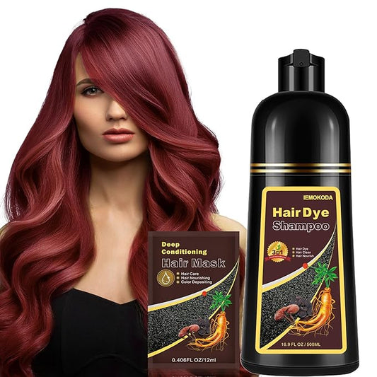 Fvquhvo Wine Red Hair Dye Shampoo 3 in 1 - 16.9 fl oz / 500 ml