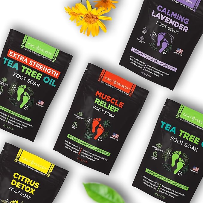 Muscle Relief Foot Soak with Epsom Salt, Made in USA, Soothe Tired Feet, Softens Calluses and Helps Athletes Foot 1lbs