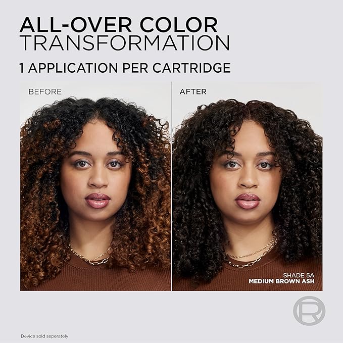 L'Oreal Paris Colorsonic Permanent Hair Dye Cartridge, Vibrant Hair Color for Root Touch Up, Gray Coverage or All Over Color in just 5 Minutes, 5A Medium Ash Brown (Coloring Device Sold Separately)