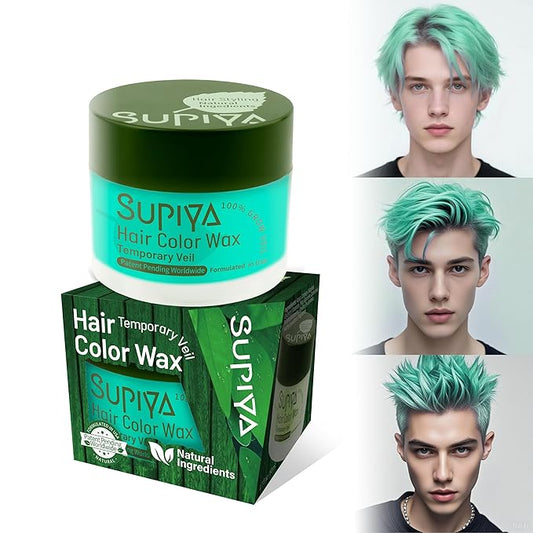Temporary Hair Styling Color Wax, Green Blue Purple Red Hair Dye Color Wax Washable Natural Instant Hair Coloring Cream for DIY Hairstyle for Kids Men Women(Color #24W)